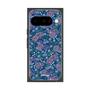 プレミアムスクエアケース with Pixelsnap［ 日比谷花壇 - FloralSymphony - ネイビー ］