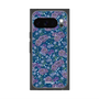 プレミアムスクエアケース with Pixelsnap［ 日比谷花壇 - FloralSymphony - ネイビー ］