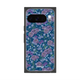 プレミアムスクエアケース with Pixelsnap［ 日比谷花壇 - FloralSymphony - ネイビー ］