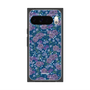 プレミアムスクエアケース with Pixelsnap［ 日比谷花壇 - FloralSymphony - ネイビー ］