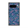 プレミアムスクエアケース with Pixelsnap［ 日比谷花壇 - FloralSymphony - ネイビー ］