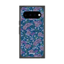 プレミアムスクエアケース with Pixelsnap［ 日比谷花壇 - FloralSymphony - ネイビー ］
