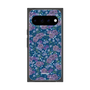 プレミアムスクエアケース with Pixelsnap［ 日比谷花壇 - FloralSymphony - ネイビー ］