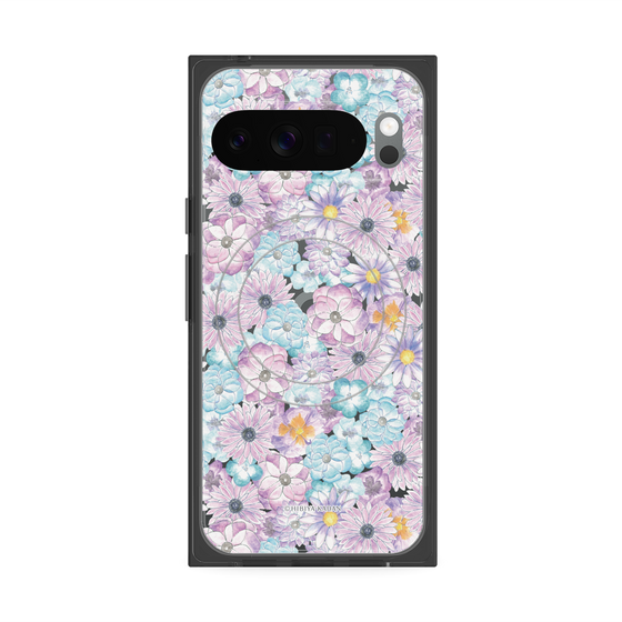 プレミアムスクエアケース with Pixelsnap［ 日比谷花壇 - HarmonyinBloom - パープル ］