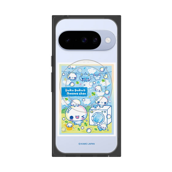 プレミアムスクエアケース with Pixelsnap［ ぷくぷくあわわちゃん - ランドリー ］