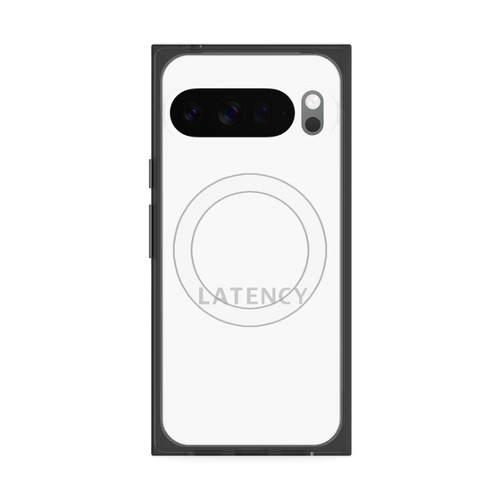 プレミアムスクエアケース with Pixelsnap［ LATENCY - Logotype - White ］