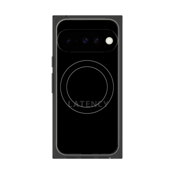 プレミアムスクエアケース with Pixelsnap［ LATENCY - Logotype - Black ］