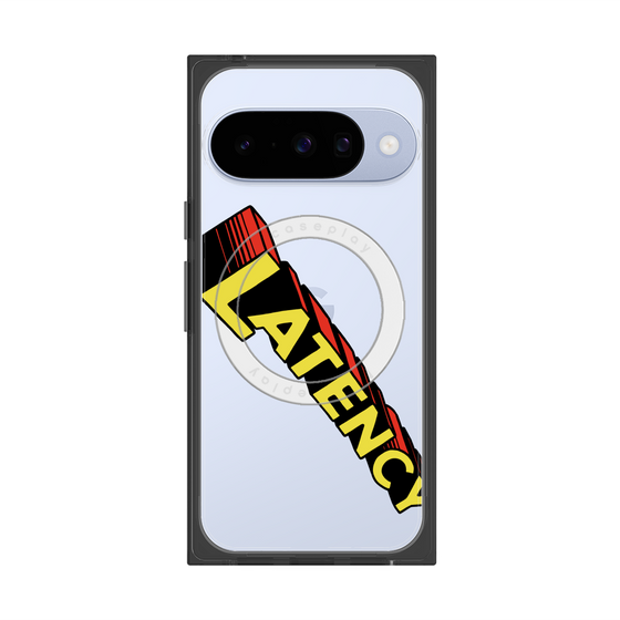 プレミアムスクエアケース with Pixelsnap［ LATENCY - Rock logo - Clear ］