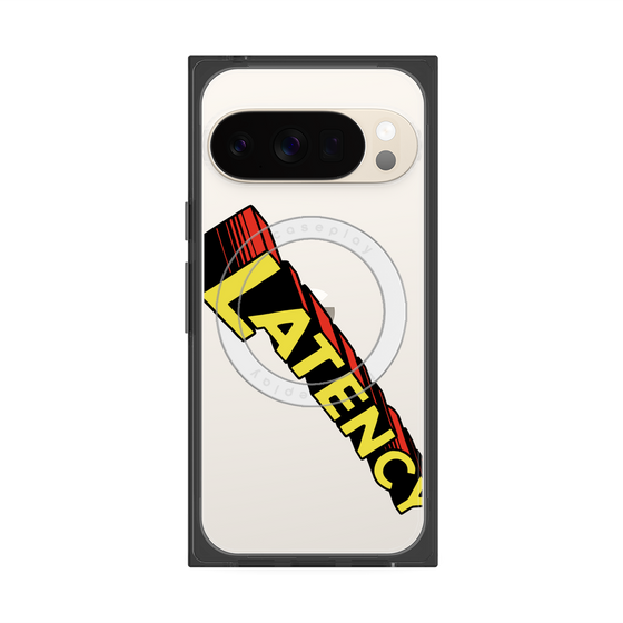 プレミアムスクエアケース with Pixelsnap［ LATENCY - Rock logo - Clear ］