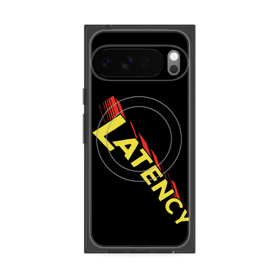 プレミアムスクエアケース with Pixelsnap［ LATENCY - Rock logo - Black ］