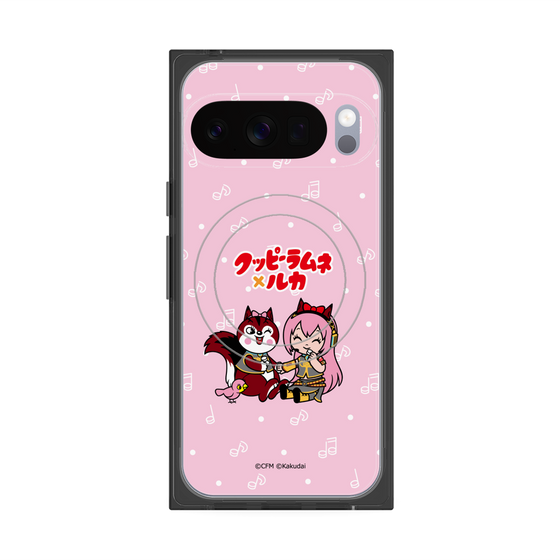 プレミアムスクエアケース with Pixelsnap［ 初音ミク×クッピーラムネ - 巡音ルカ×ラム - デフォルメイラスト ］