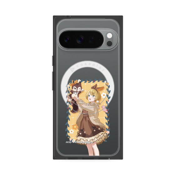 プレミアムスクエアケース with Pixelsnap［ 初音ミク×クッピーラムネ - 鏡音リン×ラム - 等身イラスト1 ］