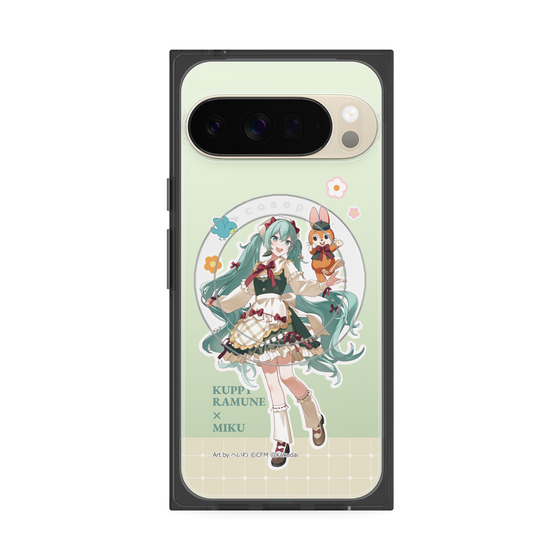 プレミアムスクエアケース with Pixelsnap［ 初音ミク×クッピーラムネ - 初音ミク×クッピー - 等身イラスト2 ］