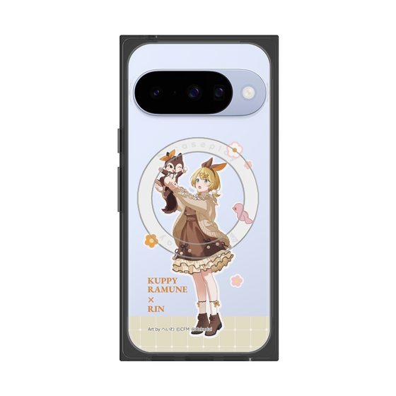 プレミアムスクエアケース with Pixelsnap［ 初音ミク×クッピーラムネ - 鏡音リン×ラム - 等身イラスト2 ］