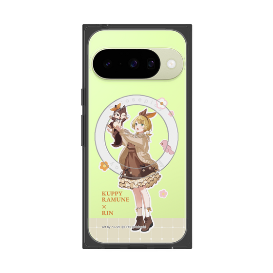 プレミアムスクエアケース with Pixelsnap［ 初音ミク×クッピーラムネ - 鏡音リン×ラム - 等身イラスト2 ］