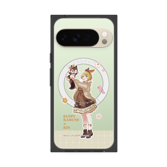 プレミアムスクエアケース with Pixelsnap［ 初音ミク×クッピーラムネ - 鏡音リン×ラム - 等身イラスト2 ］