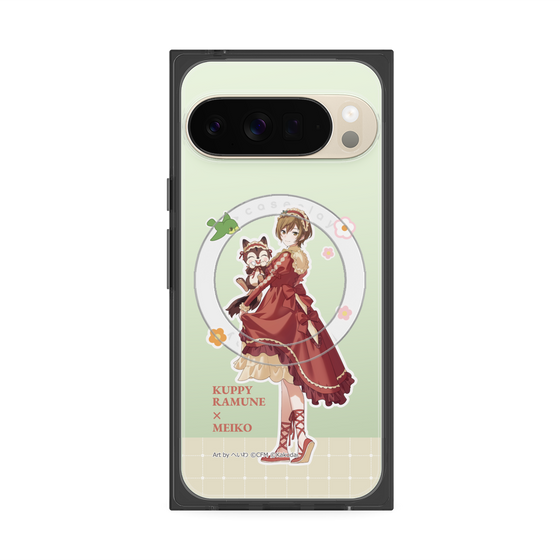 プレミアムスクエアケース with Pixelsnap［ 初音ミク×クッピーラムネ - MEIKO×ラム - 等身イラスト2 ］
