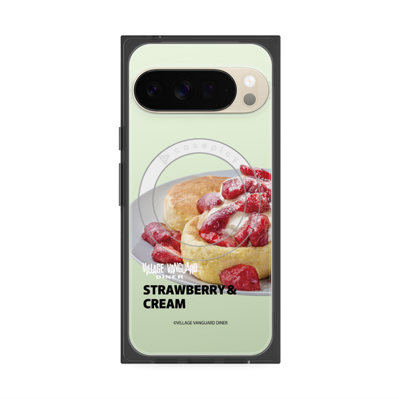 プレミアムスクエアケース with Pixelsnap［ ヴィレッジヴァンガードダイナー - ストロベリー＆クリームパンケーキ ］