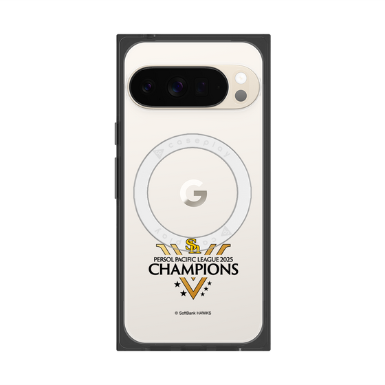 プレミアムスクエアケース with Pixelsnap［ 福岡ソフトバンクホークス - PERSOL PACIFIC LEAGUE 2025 CHAMOIONS ロゴ - クリア ］