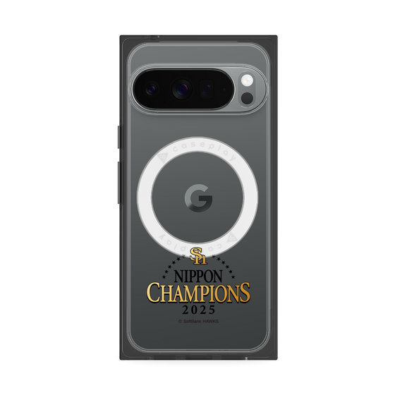 プレミアムスクエアケース with Pixelsnap［ 福岡ソフトバンクホークス - NIPPON CHAMPIONS 2025 ロゴ - クリア ］