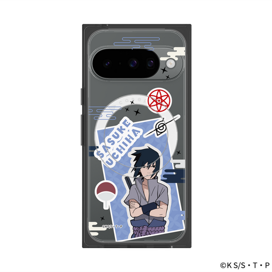 プレミアムスクエアケース with Pixelsnap［ NARUTO -ナルト- 疾風伝 - ステッカー - うちはサスケ ］