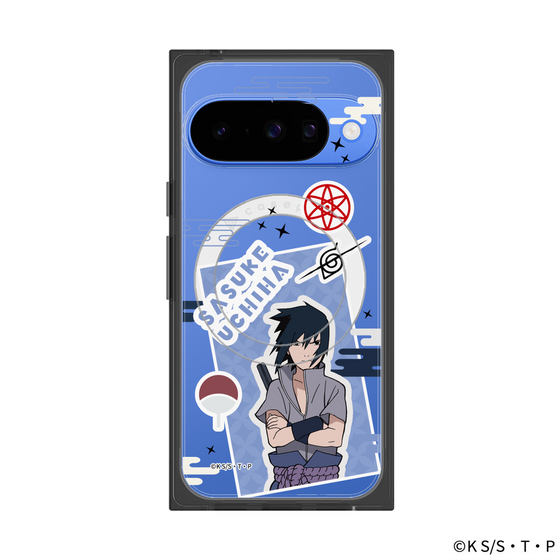 プレミアムスクエアケース with Pixelsnap［ NARUTO -ナルト- 疾風伝 - ステッカー - うちはサスケ ］