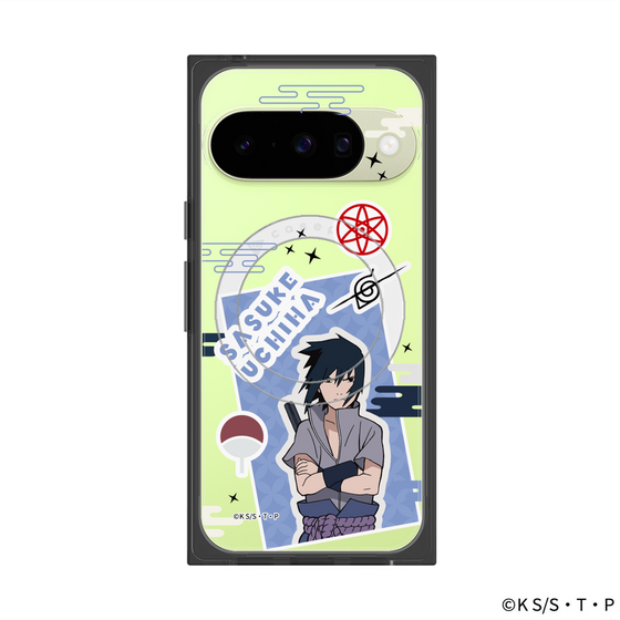 プレミアムスクエアケース with Pixelsnap［ NARUTO -ナルト- 疾風伝 - ステッカー - うちはサスケ ］