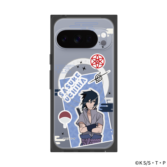 プレミアムスクエアケース with Pixelsnap［ NARUTO -ナルト- 疾風伝 - ステッカー - うちはサスケ ］