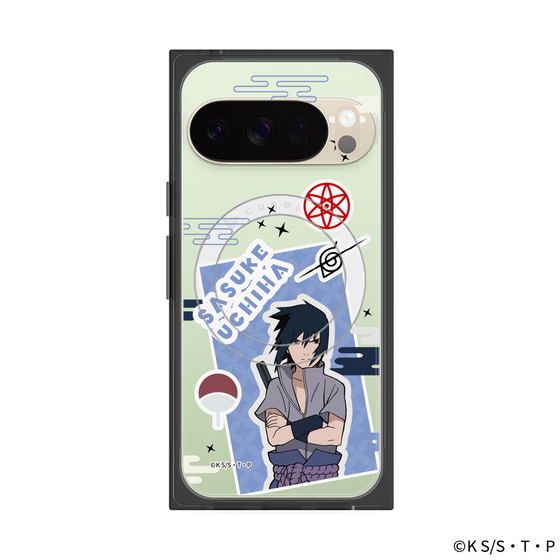 プレミアムスクエアケース with Pixelsnap［ NARUTO -ナルト- 疾風伝 - ステッカー - うちはサスケ ］