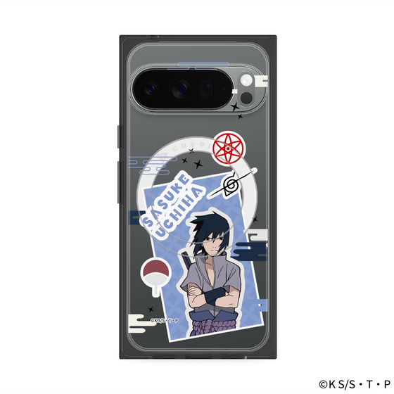 プレミアムスクエアケース with Pixelsnap［ NARUTO -ナルト- 疾風伝 - ステッカー - うちはサスケ ］