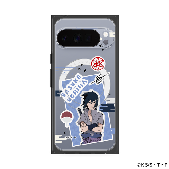 プレミアムスクエアケース with Pixelsnap［ NARUTO -ナルト- 疾風伝 - ステッカー - うちはサスケ ］