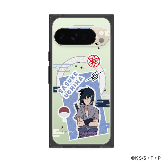 プレミアムスクエアケース with Pixelsnap［ NARUTO -ナルト- 疾風伝 - ステッカー - うちはサスケ ］