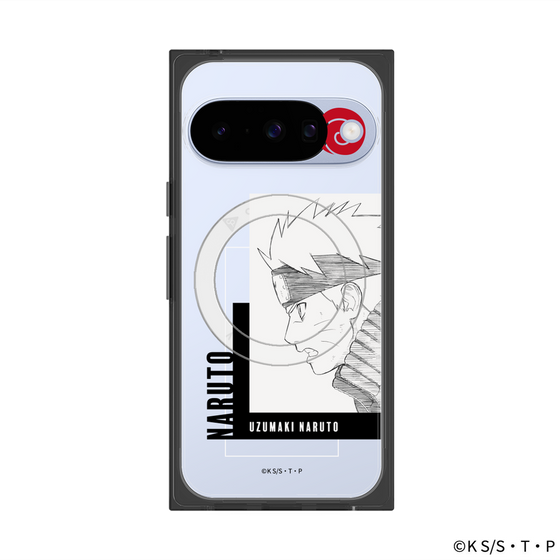 プレミアムスクエアケース with Pixelsnap［ NARUTO-ナルト- 疾風伝 - うずまきナルト - 線画 ］