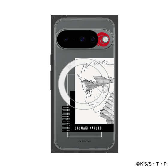 プレミアムスクエアケース with Pixelsnap［ NARUTO -ナルト- 疾風伝 - うずまきナルト - 線画 ］