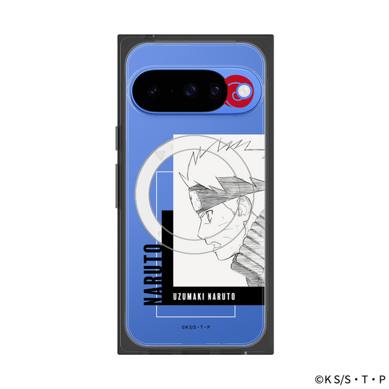 プレミアムスクエアケース with Pixelsnap［ NARUTO -ナルト- 疾風伝 - うずまきナルト - 線画 ］