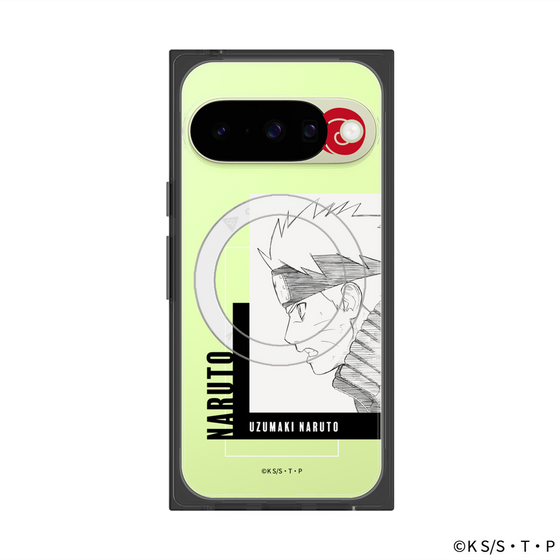 プレミアムスクエアケース with Pixelsnap［ NARUTO -ナルト- 疾風伝 - うずまきナルト - 線画 ］