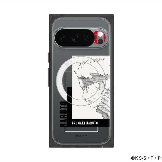プレミアムスクエアケース with Pixelsnap［ NARUTO -ナルト- 疾風伝 - うずまきナルト - 線画 ］