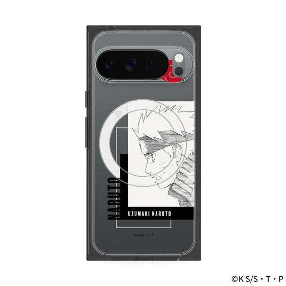 プレミアムスクエアケース with Pixelsnap［ NARUTO -ナルト- 疾風伝 - うずまきナルト - 線画 ］