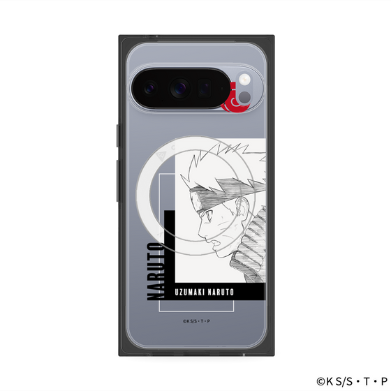 プレミアムスクエアケース with Pixelsnap［ NARUTO -ナルト- 疾風伝 - うずまきナルト - 線画 ］