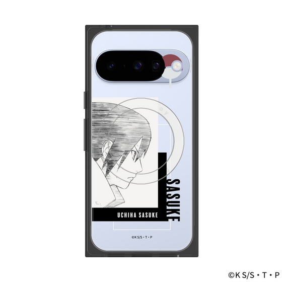 プレミアムスクエアケース with Pixelsnap［ NARUTO-ナルト- 疾風伝 - うちはサスケ - 線画 ］