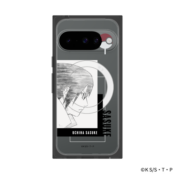 プレミアムスクエアケース with Pixelsnap［ NARUTO -ナルト- 疾風伝 - うちはサスケ - 線画 ］