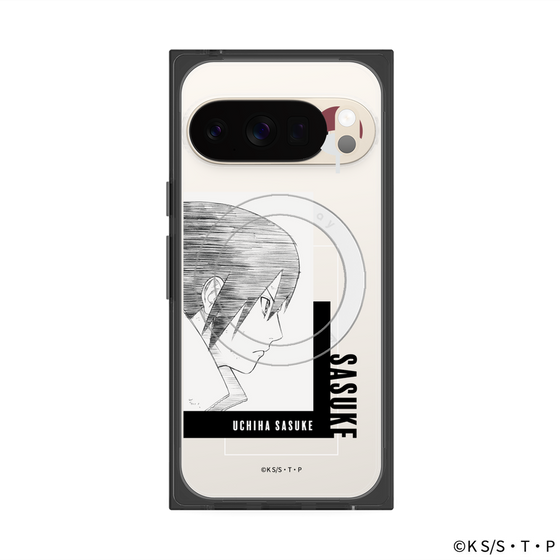 プレミアムスクエアケース with Pixelsnap［ NARUTO-ナルト- 疾風伝 - うちはサスケ - 線画 ］