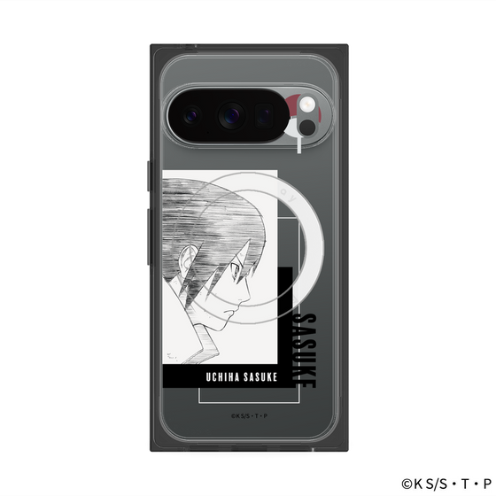 プレミアムスクエアケース with Pixelsnap［ NARUTO -ナルト- 疾風伝 - うちはサスケ - 線画 ］
