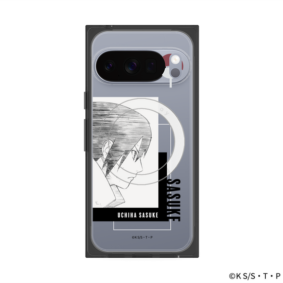 プレミアムスクエアケース with Pixelsnap［ NARUTO -ナルト- 疾風伝 - うちはサスケ - 線画 ］