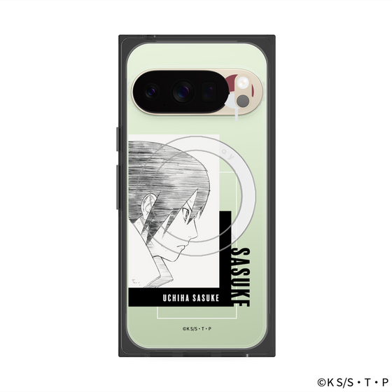 プレミアムスクエアケース with Pixelsnap［ NARUTO -ナルト- 疾風伝 - うちはサスケ - 線画 ］