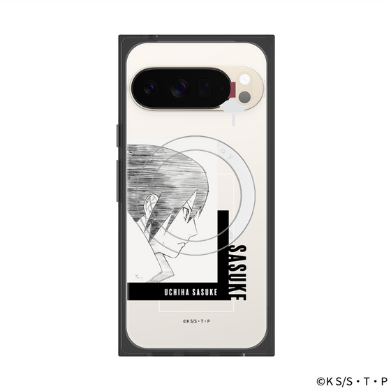 プレミアムスクエアケース with Pixelsnap［ NARUTO-ナルト- 疾風伝 - うちはサスケ - 線画 ］