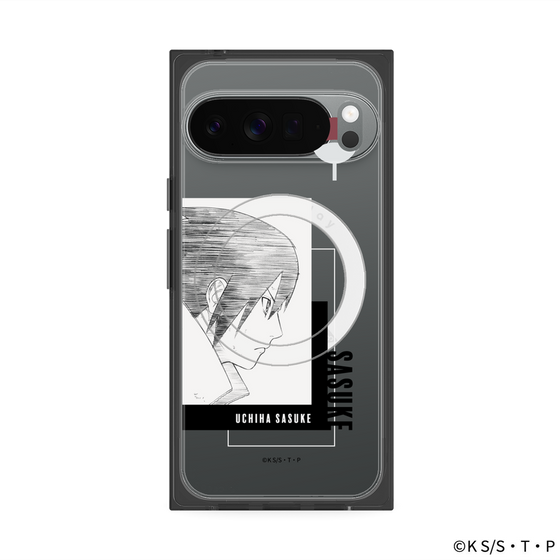 プレミアムスクエアケース with Pixelsnap［ NARUTO -ナルト- 疾風伝 - うちはサスケ - 線画 ］