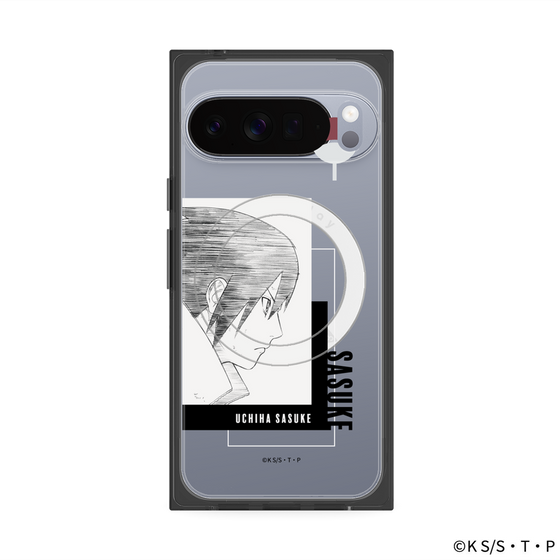 プレミアムスクエアケース with Pixelsnap［ NARUTO -ナルト- 疾風伝 - うちはサスケ - 線画 ］