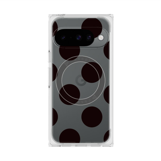 プレミアムスクエアケース with Pixelsnap［ シンプルドット - Black ］