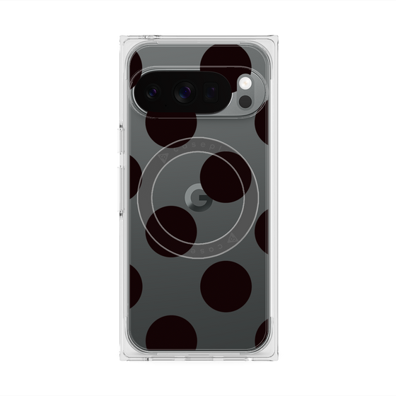プレミアムスクエアケース with Pixelsnap［ シンプルドット - Black ］